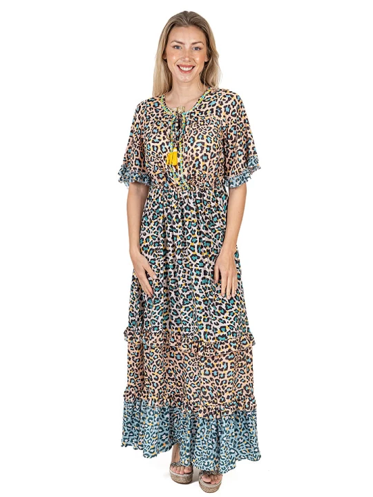 Zdjęcie produktu Isla Bonita by SIGRIS Sukienka w kolorze brzoskwiniowo-turkusowo-czarnym rozmiar: XL