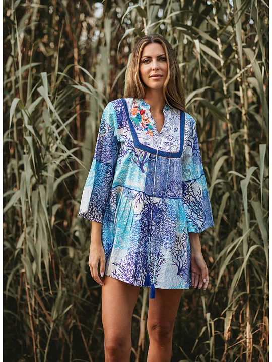 Zdjęcie produktu Isla Bonita by SIGRIS Sukienka w kolorze turkusowo-niebiesko-białym rozmiar: M