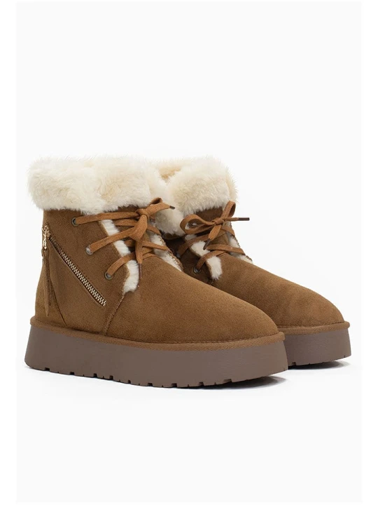 Zdjęcie produktu ISLAND BOOT Botki zimowe "Celeste" w kolorze brązowym rozmiar: 41