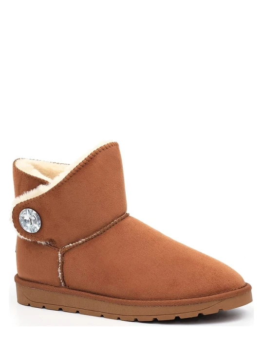 Zdjęcie produktu ISLAND BOOT Botki zimowe "Dona" w kolorze jasnobrązowym rozmiar: 37