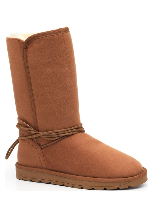 Zdjęcie produktu ISLAND BOOT Kozaki zimowe "Hoshy" w kolorze jasnobrązowym rozmiar: 36