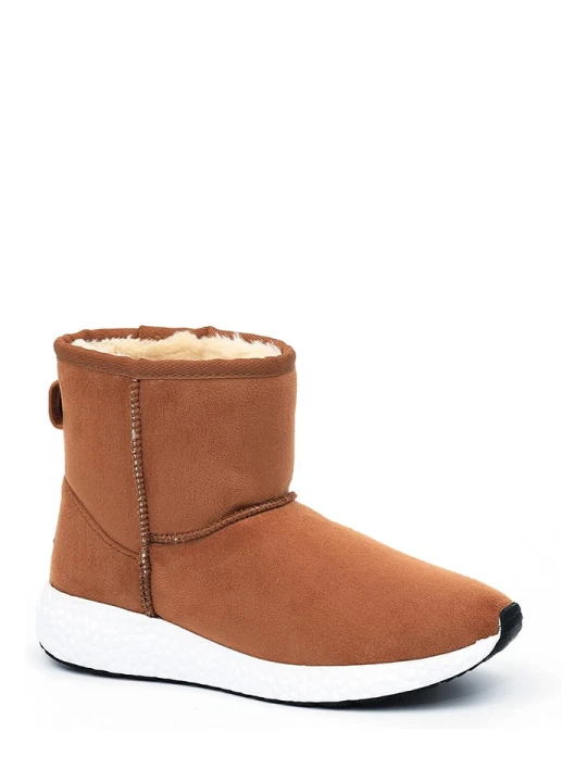 Zdjęcie produktu ISLAND BOOT Skórzane botki zimowe "Spotty" w kolorze jasnobrązowym rozmiar: 39