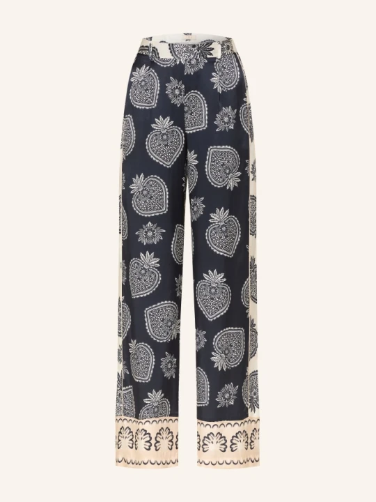 Zdjęcie produktu Ivi Collection Spodnie Z Marlony Z Jedwabiem blau
