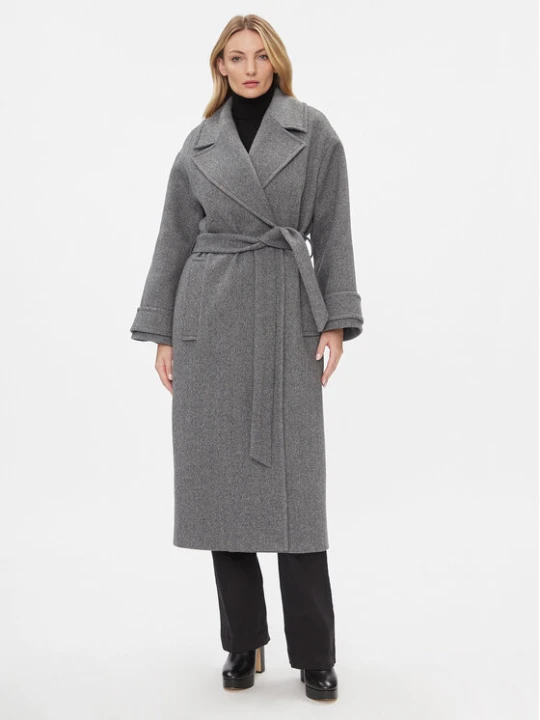 Zdjęcie produktu IVY OAK Płaszcz wełniany Claudia IO1123F1115 Szary Loose Fit IVY & OAK