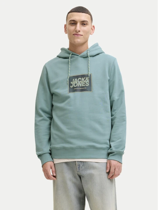 Zdjęcie produktu Jack & Jones Bluza Jjrain Sweat Hood 12288098 Turkusowy Regular Fit