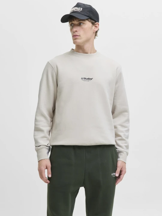 Zdjęcie produktu Jack & Jones Bluza - JJEsoho Mężczyźni Materiał dresowy beżowy