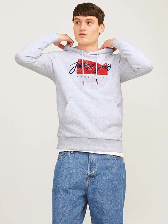 Zdjęcie produktu Jack & Jones Bluza "Whitley" w kolorze jasnoszarym rozmiar: XL