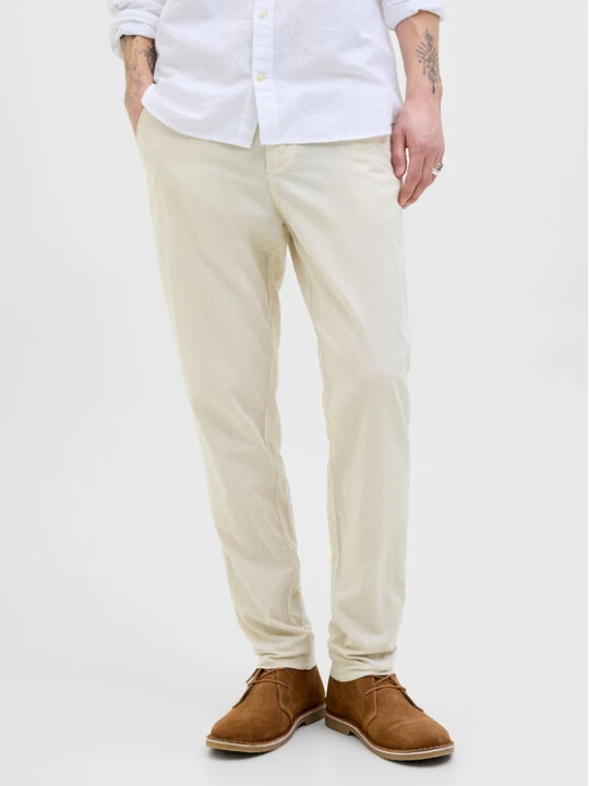 Zdjęcie produktu Jack & Jones Chinosy Stace 12248604 Écru Tapered Fit Kremowy