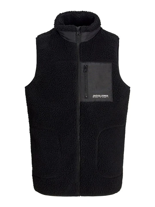 Zdjęcie produktu JACK & JONES Junior Kamizelka pluszowa "Bro" w kolorze czarnym rozmiar: 140