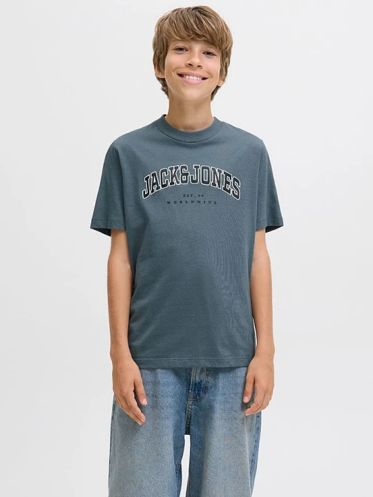 Zdjęcie produktu JACK & JONES Junior Koszulka "Caleb" w kolorze niebiesko-szarym rozmiar: 140