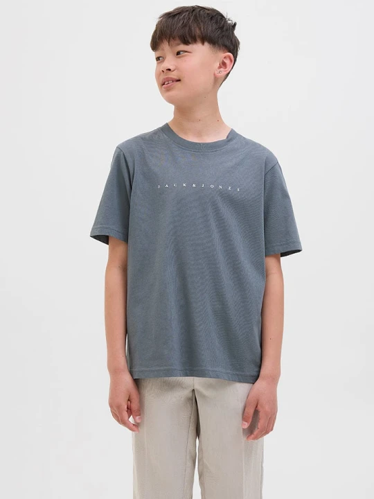 Zdjęcie produktu JACK & JONES Junior Koszulka "Star" w kolorze niebiesko-szarym rozmiar: 176