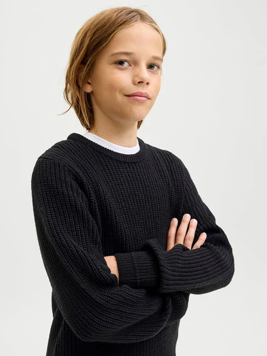 Zdjęcie produktu JACK & JONES Junior Sweter "Kaito" w kolorze czarnym rozmiar: 152