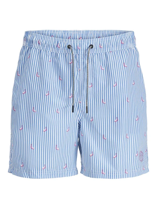 Zdjęcie produktu JACK & JONES Junior Szorty kąpielowe "Aruba" w kolorze błękitno-białym rozmiar: 164
