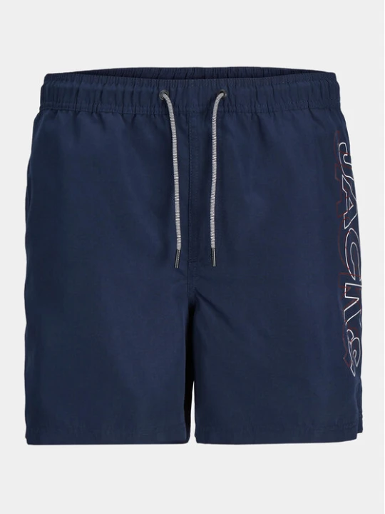 Zdjęcie produktu Jack & Jones Junior Szorty kąpielowe Fiji Double Logo 12256153 Granatowy Regular Fit