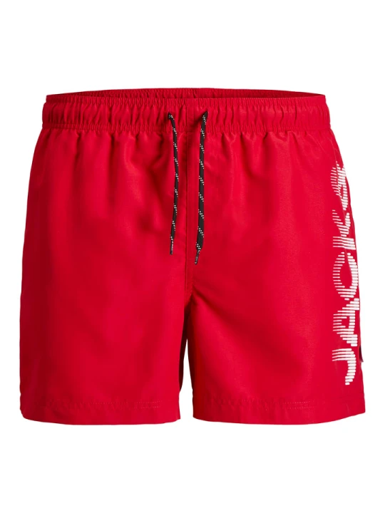 Zdjęcie produktu JACK & JONES Junior Szorty kąpielowe "Haruba" w kolorze czerwonym rozmiar: 140
