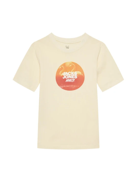 Zdjęcie produktu Jack & Jones Junior T-Shirt Varenna 12278349 Écru Regular Fit Kremowy