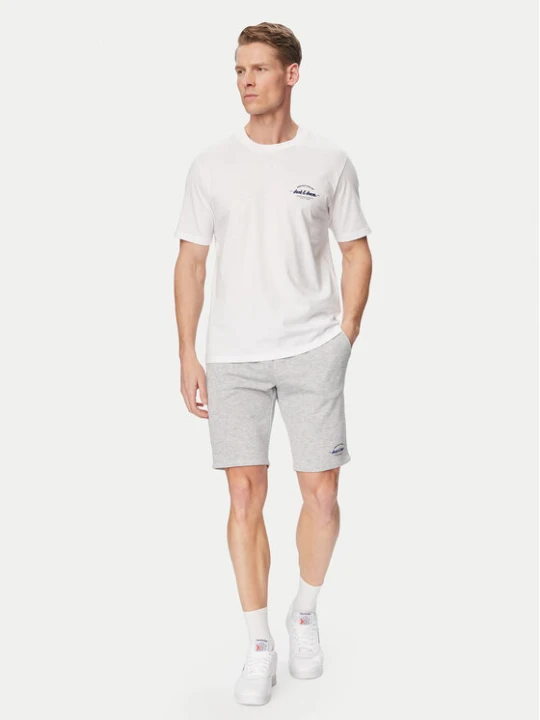 Zdjęcie produktu Jack & Jones Komplet t-shirt i spodenki Brandon 12298184 Biały Regular Fit
