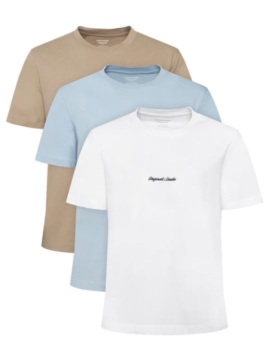Zdjęcie produktu Jack & Jones Komplet t-shirtów Jornorrebro Emb 12305109 Kolorowy Regular Fit