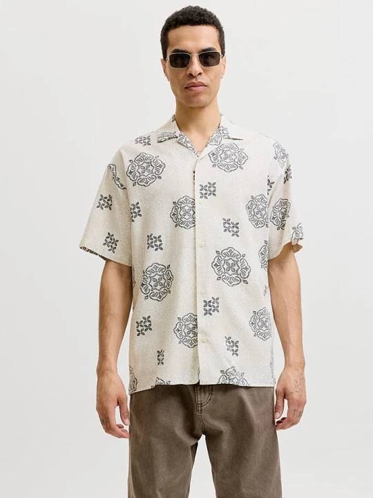 Zdjęcie produktu Jack & Jones Koszula "Alfredo" - Loose fit - w kolorze beżowym rozmiar: L