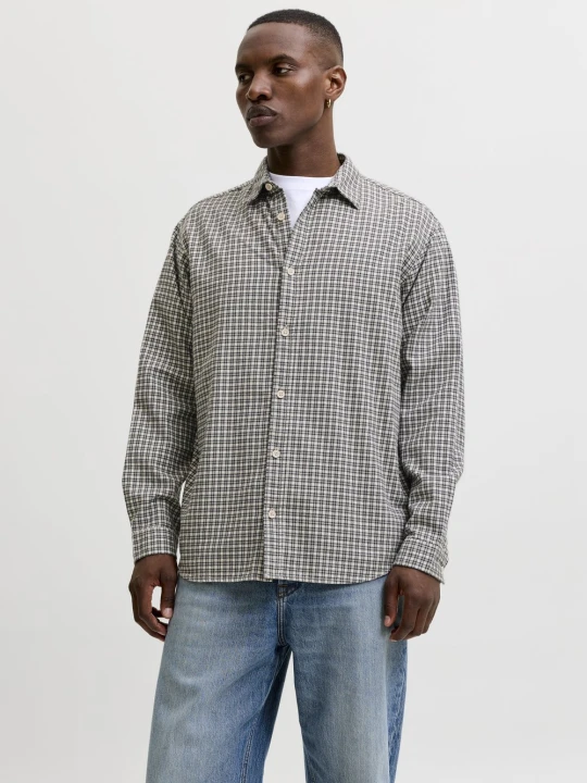 Zdjęcie produktu Jack & Jones koszula flanelowa Mężczyźni Comfort Fit Bawełna szary