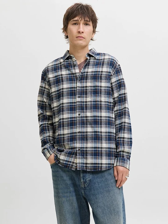 Zdjęcie produktu Jack & Jones Koszula "James" w kolorze granatowo-białym rozmiar: M