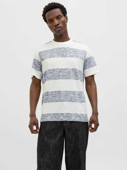 Zdjęcie produktu Jack & Jones Koszulka "Birk" w kolorze szaro-białym rozmiar: S
