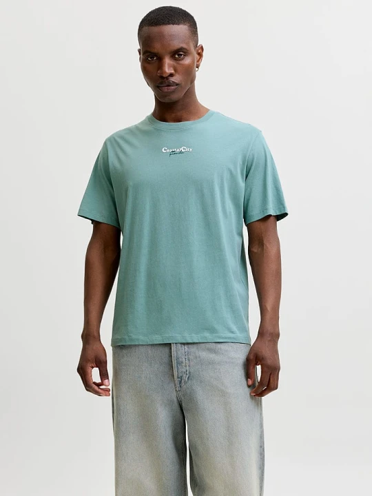 Zdjęcie produktu Jack & Jones Koszulka "City" w kolorze turkusowym rozmiar: S