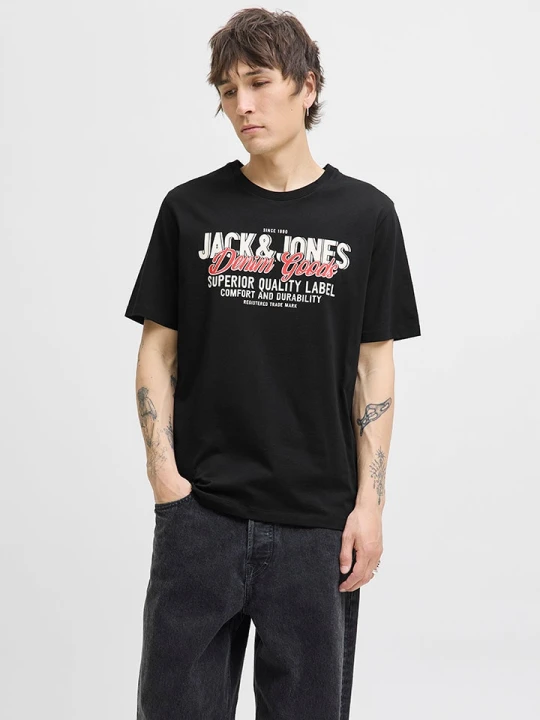 Zdjęcie produktu Jack & Jones Koszulka "Jjelogo" w kolorze czarnym rozmiar: XXL