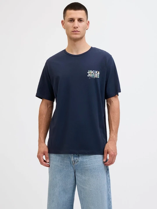 Zdjęcie produktu Jack & Jones Koszulka "Jjgeplas" w kolorze granatowym rozmiar: M