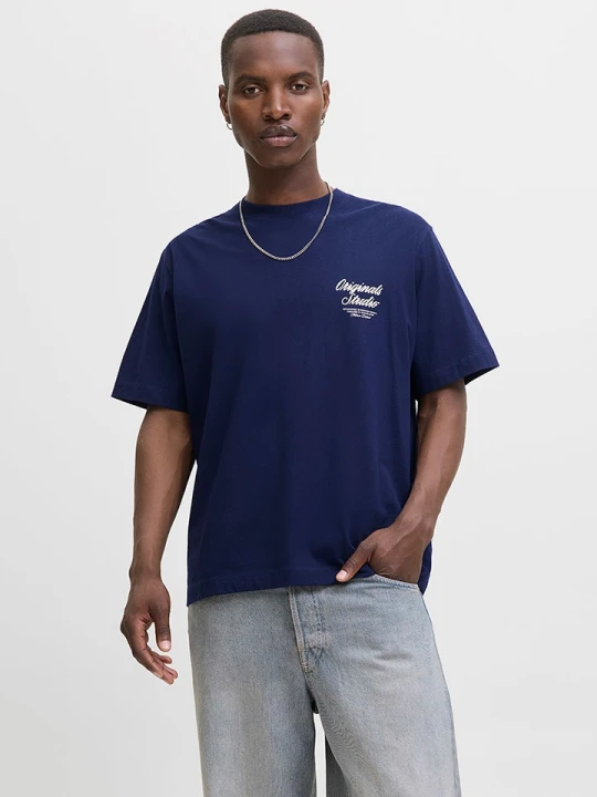 Zdjęcie produktu Jack & Jones Koszulka "Jormorrebro" w kolorze granatowym rozmiar: XXL