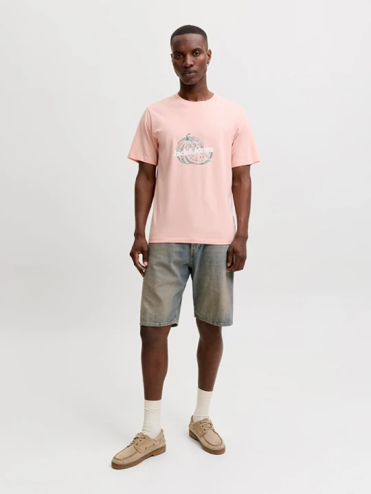 Zdjęcie produktu Jack & Jones Koszulka "Jorriviera" w kolorze jasnoróżowym rozmiar: M