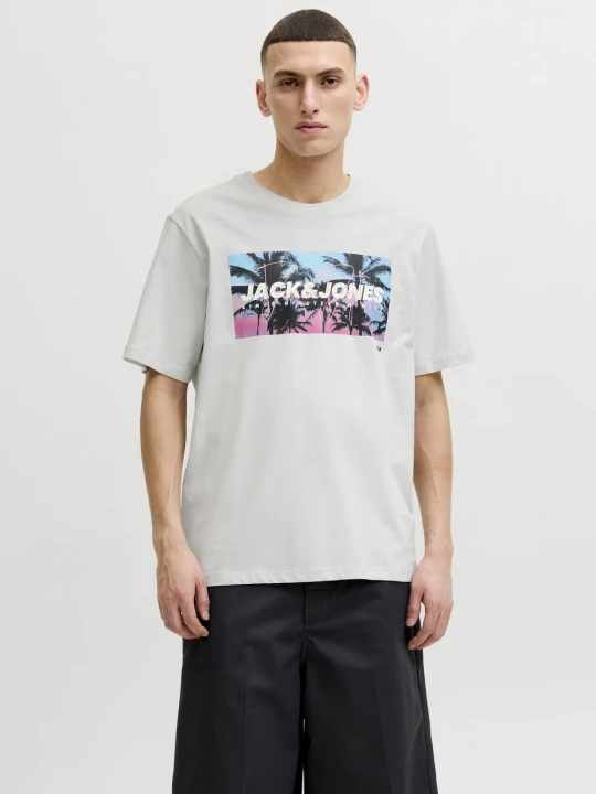 Zdjęcie produktu Jack & Jones Koszulka - JJIndiana Mężczyźni Bawełna (100%) szary
