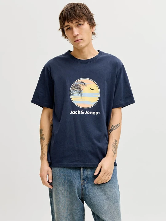 Zdjęcie produktu Jack & Jones Koszulka "Perry" w kolorze granatowym rozmiar: M