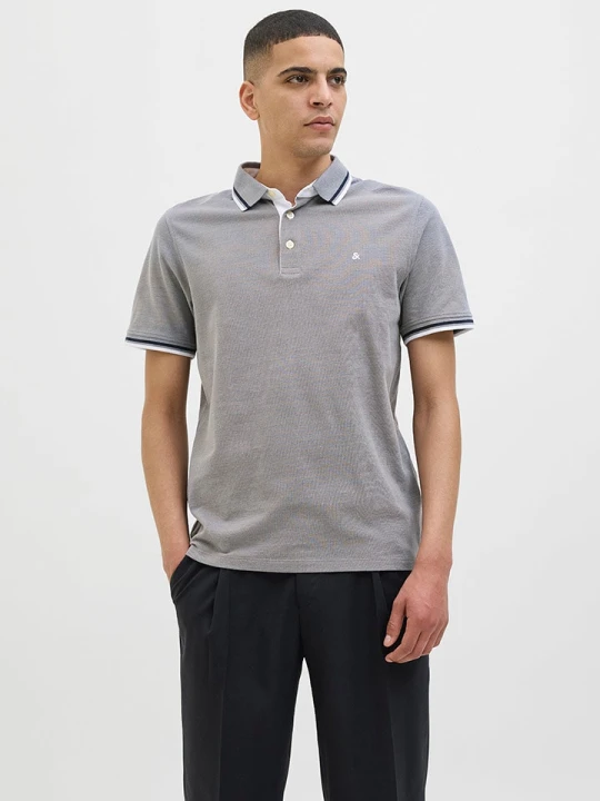 Zdjęcie produktu Jack & Jones Koszulka polo "Jjpaulos" w kolorze szarym rozmiar: S