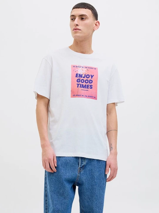 Zdjęcie produktu Jack & Jones Koszulka "Porto" w kolorze białym rozmiar: L