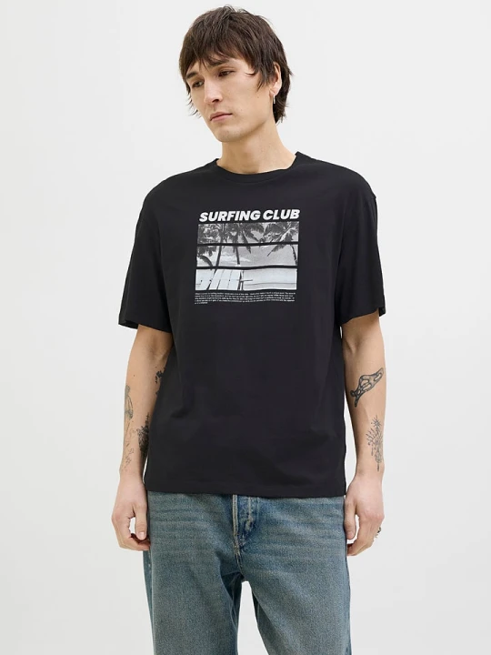 Zdjęcie produktu Jack & Jones Koszulka "Porto" w kolorze czarnym rozmiar: S