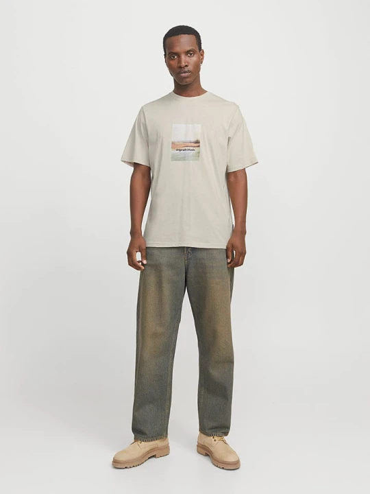 Zdjęcie produktu Jack & Jones Koszulka "Vesterbro Newton" w kolorze beżowym rozmiar: M