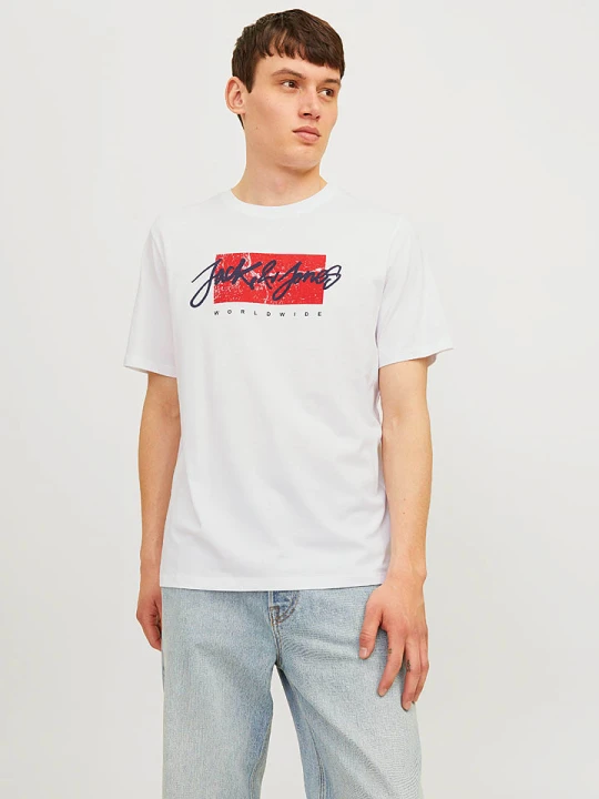 Zdjęcie produktu Jack & Jones Koszulka w kolorze białym rozmiar: L
