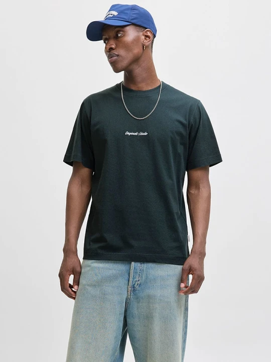 Zdjęcie produktu Jack & Jones Koszulka w kolorze ciemnozielonym rozmiar: M