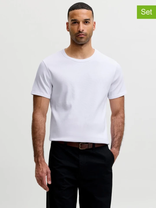 Zdjęcie produktu Jack & Jones Koszulki (2 szt.) "Jjeorganic" w kolorze białym rozmiar: L