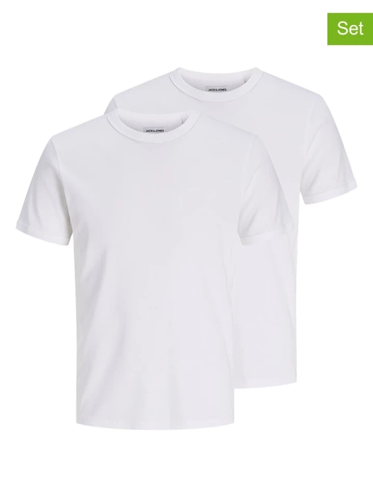 Zdjęcie produktu Jack & Jones Koszulki (2 szt.) "Jjeorganic" w kolorze białym rozmiar: L