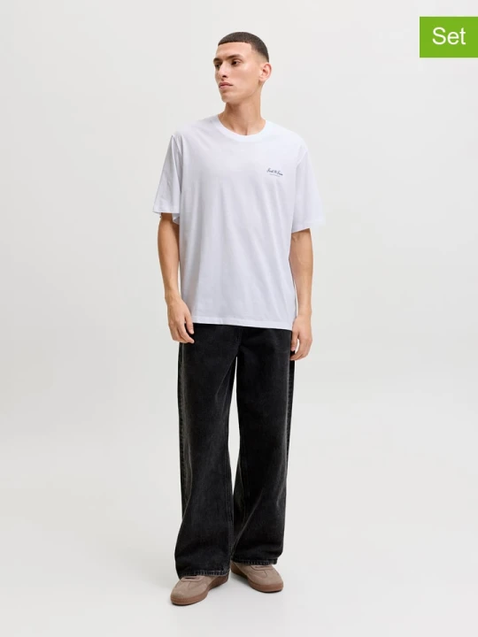 Zdjęcie produktu Jack & Jones Koszulki (3 szt.) "Jjearchive" w kolorze beżowym, białym i czarnym rozmiar: S