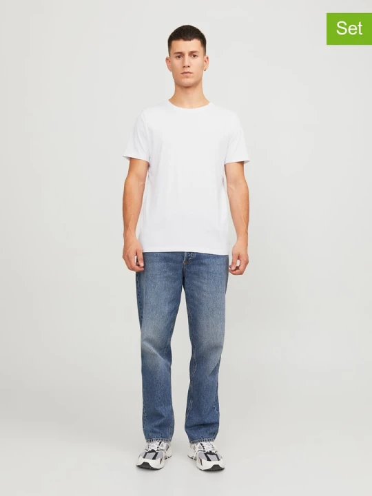 Zdjęcie produktu Jack & Jones Koszulki (3 szt.) "Jjeorganic" w kolorze czarno-białym rozmiar: S
