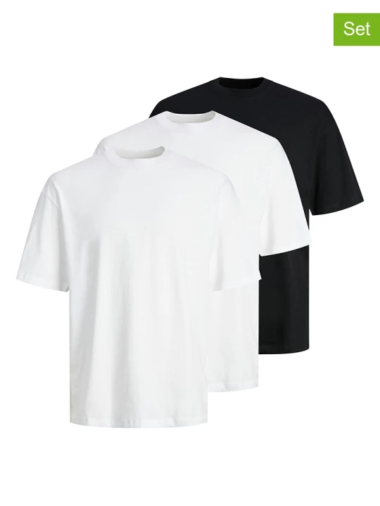 Zdjęcie produktu Jack & Jones Koszulki (3 szt.) w kolorze białym i czarnym rozmiar: XL