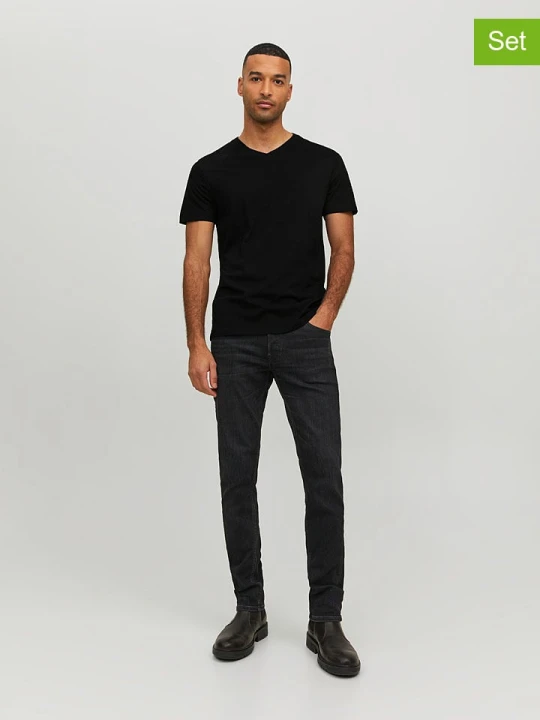 Zdjęcie produktu Jack & Jones Koszulki (3 szt.) w kolorze czarnym rozmiar: L