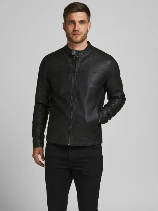 Zdjęcie produktu Jack & Jones Kurtka z imitacji skóry 12182461 Czarny Regular Fit