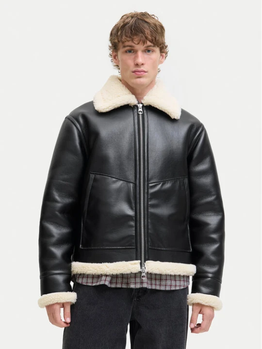 Zdjęcie produktu Jack & Jones Kurtka z imitacji skóry Liverpool 12282948 Czarny Regular Fit