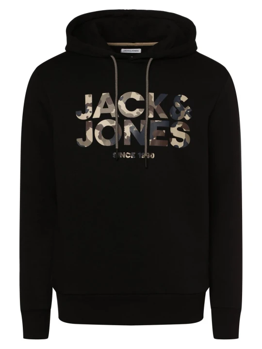 Zdjęcie produktu Jack & Jones bluza z kapturem Mężczyźni Materiał dresowy czarny