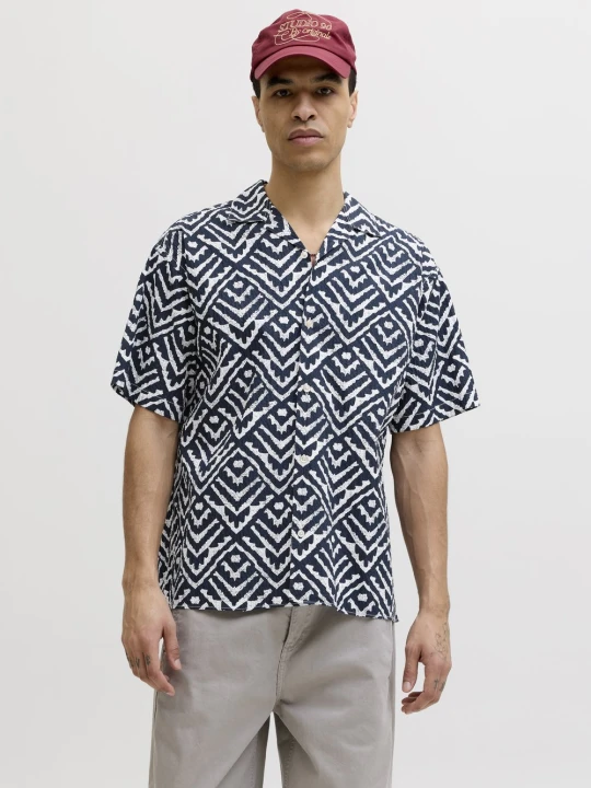 Zdjęcie produktu Jack & Jones koszulka z krótkim rękawem - JJMilo Mężczyźni Regular Fit Bawełna niebieski
