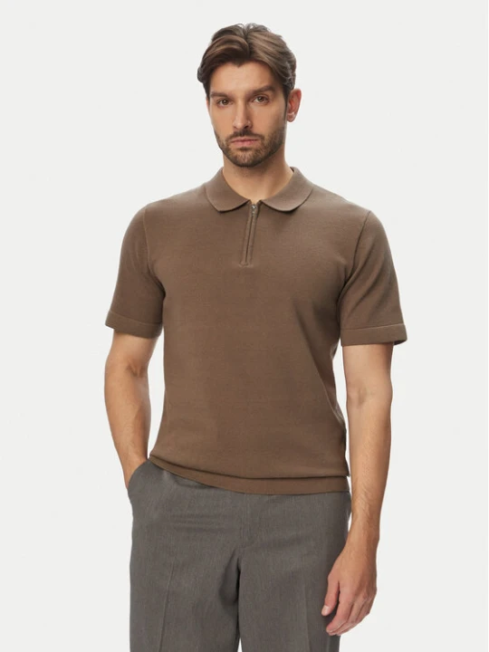 Zdjęcie produktu Jack & Jones Polo Milano 12304870 Brązowy jasny Regular Fit
